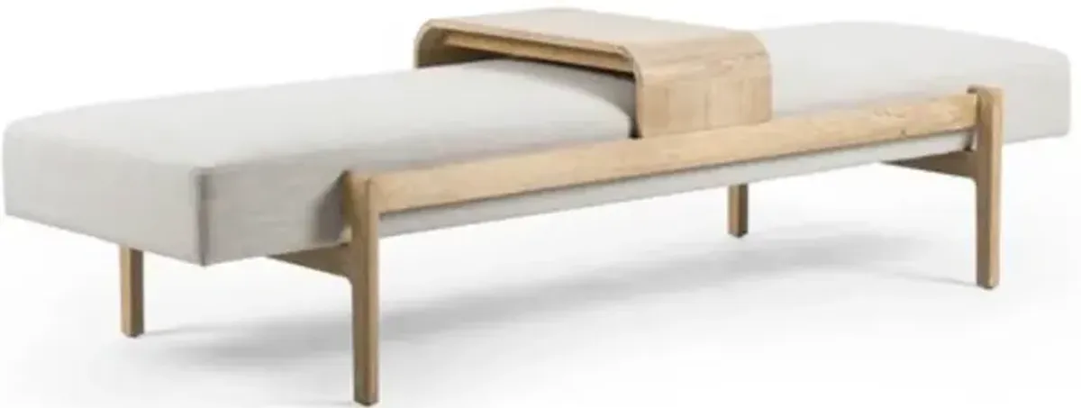 Four Hands Fawkes Vintage White Bench