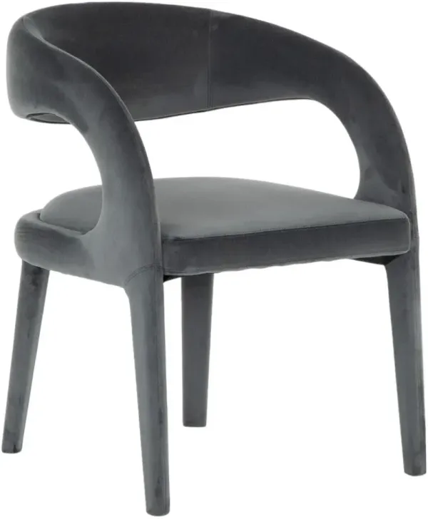 Four Hands Hawkins Charcoal Velvet Dining Chair