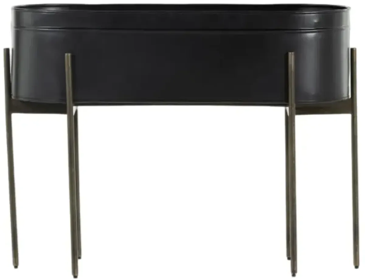 Four Hands Jed Matte Black Iron Large Outdoor Planter