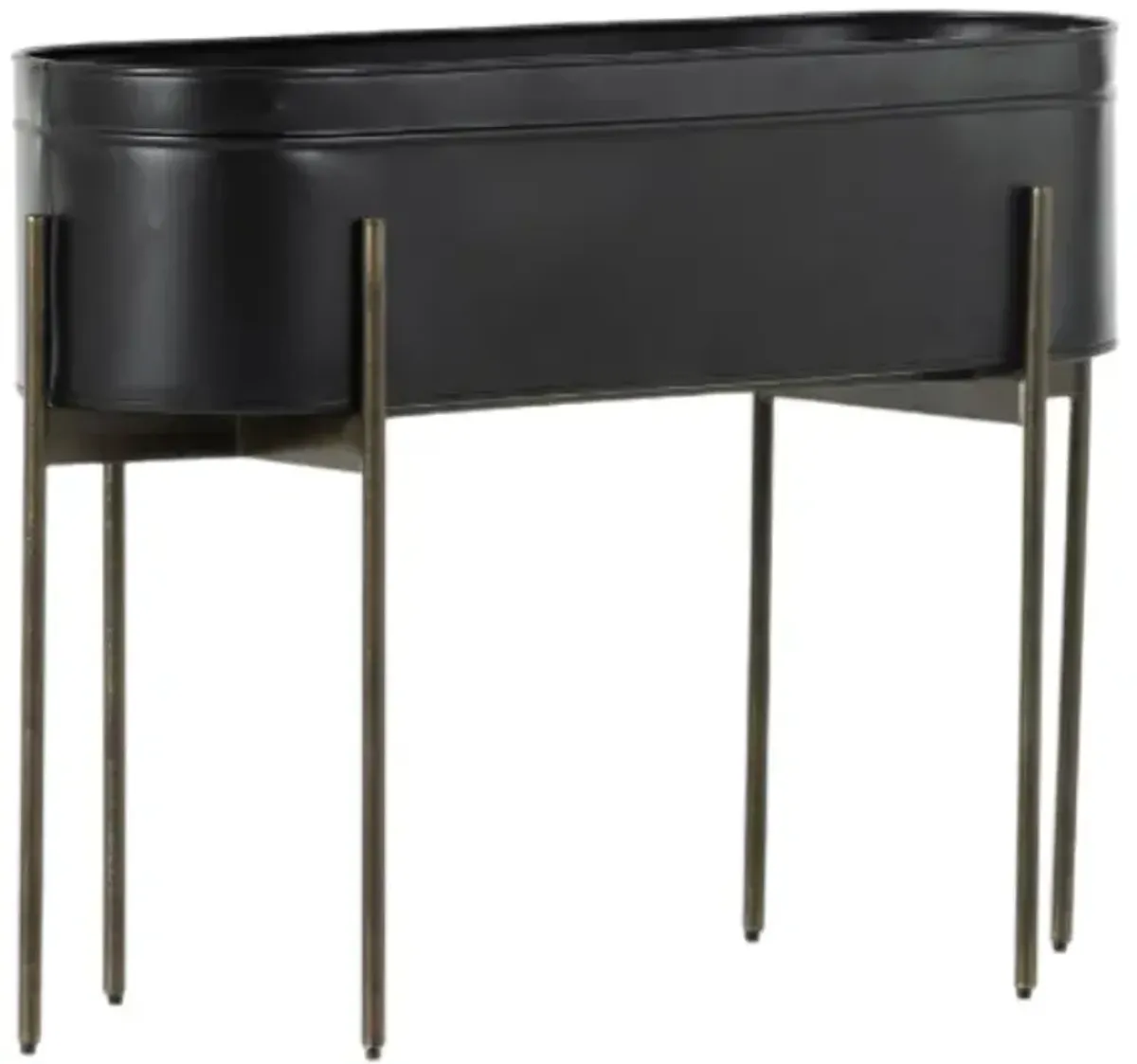 Four Hands Jed Matte Black Iron Large Outdoor Planter