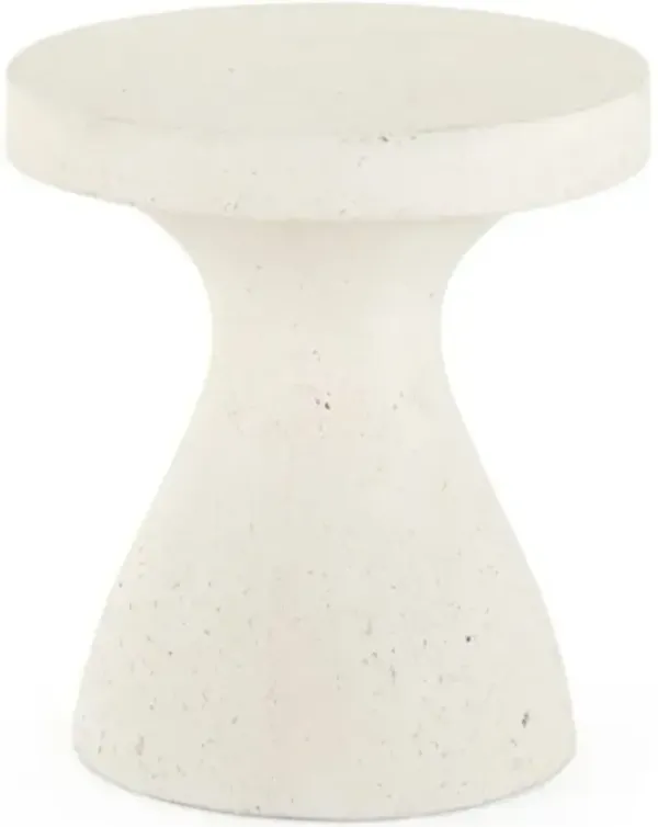 Four Hands Koda Textured White Outdoor End Table