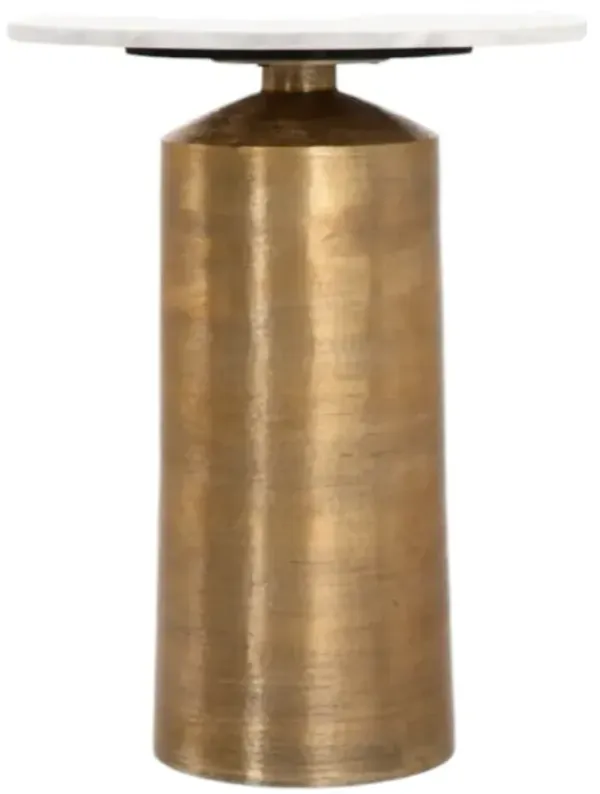 Four Hands Delune Gold/Polished White Nightstand