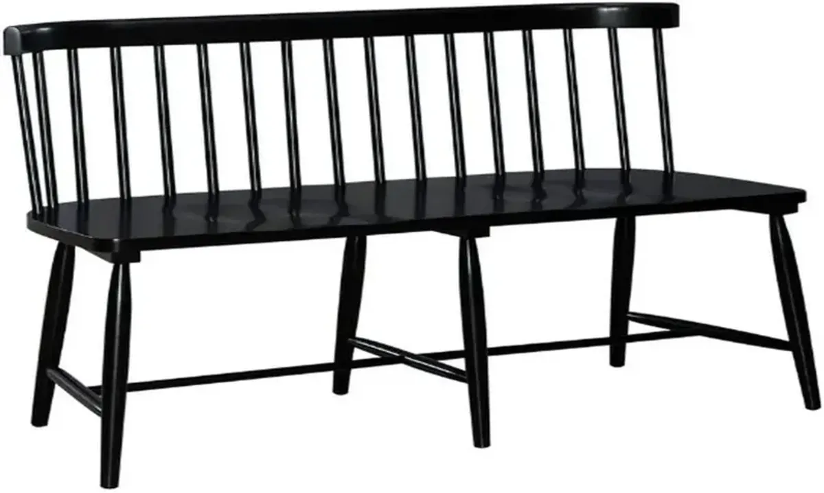 Liberty Furniture Capeside Cottage Porcelain Royal Black Spindle Back Dining Bench