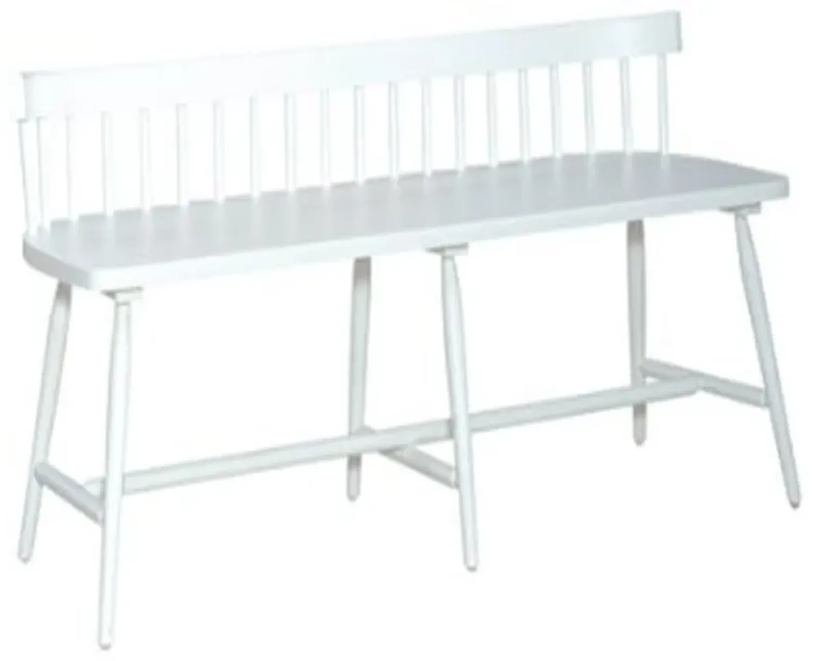 Liberty Furniture Capeside Cottage Porcelain White Spindle Back Dining Bench