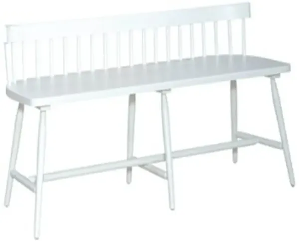 Liberty Furniture Capeside Cottage Porcelain White Spindle Back Dining Bench
