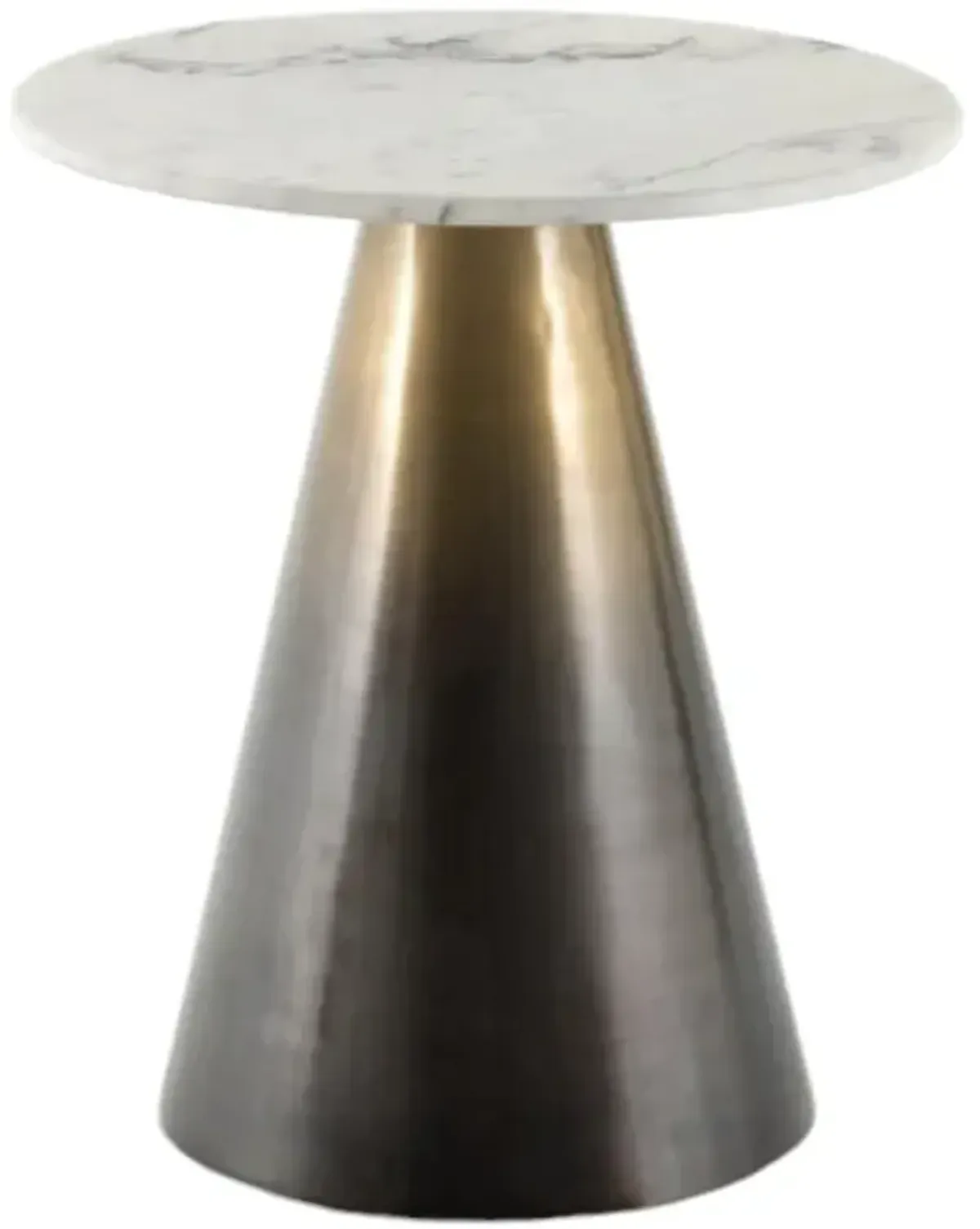 Four Hands Armon White End Table with Antique Brass Base