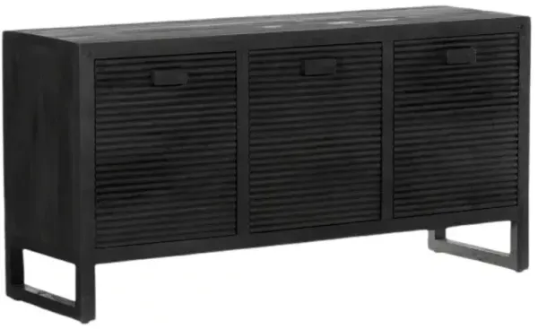 Four Hands Lorne Dark Reeded Totem Media Console