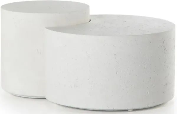 Four Hands Meza Textured White Nesting Coffee Table