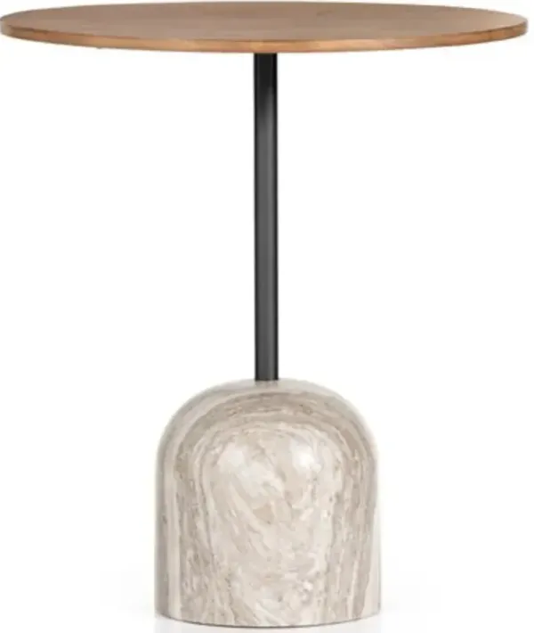 Four Hands Fay Brown Bar Table with Black and White Base 