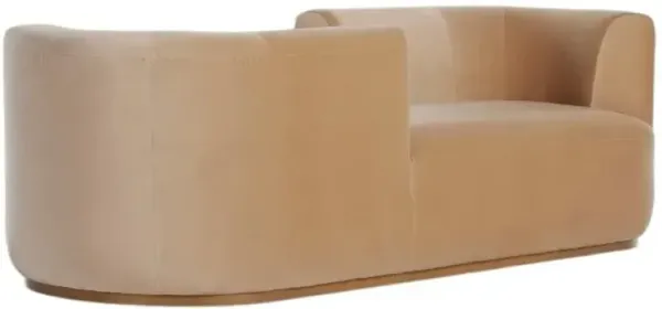 Four Hands Deandra Tete A Tete Surrey Camel Chaise