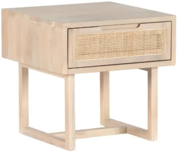 Four Hands Clarita White Wash End Table