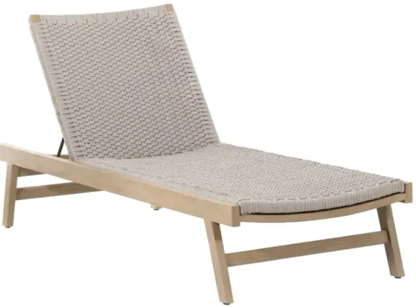 Four Hands Delano Gray/Washed Brown Wooden Outdoor Chaise