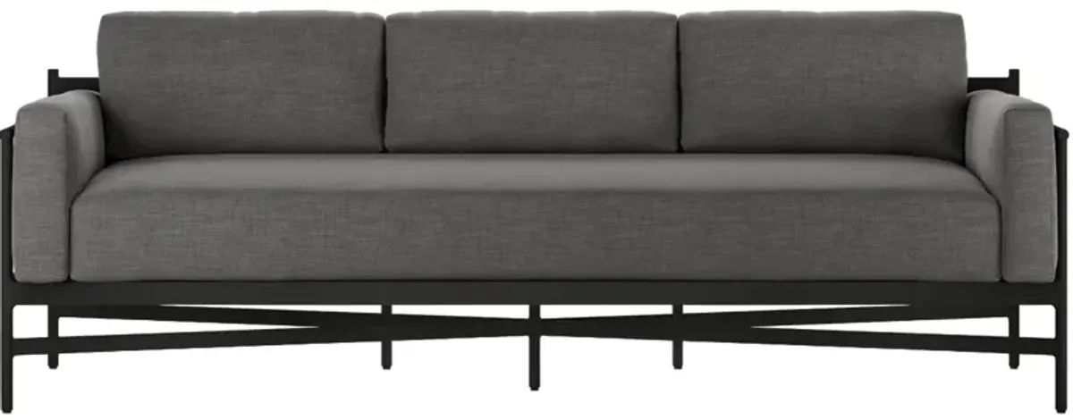 Four Hands Hearst Dark Bronze/Venao Charcoal Fabric/Metal Outdoor Sofa