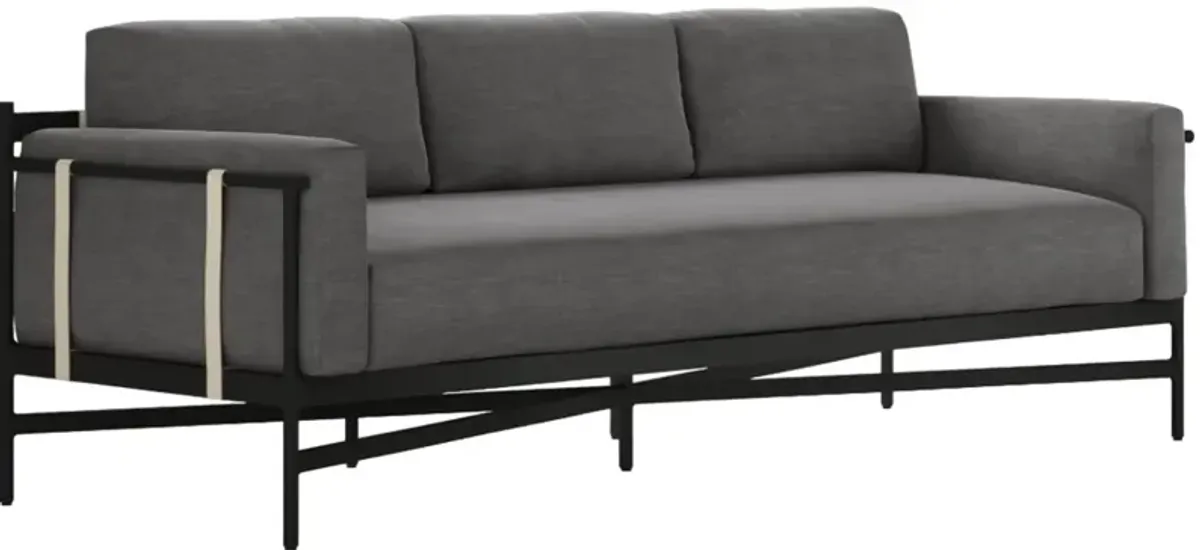 Four Hands Hearst Dark Bronze/Venao Charcoal Fabric/Metal Outdoor Sofa