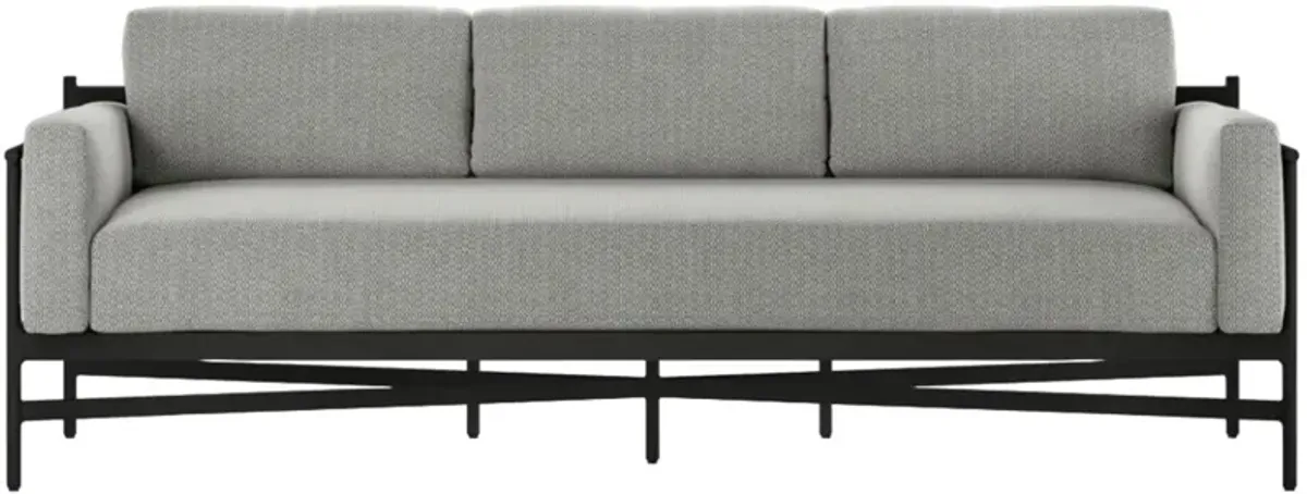 Four Hands Hearst Dark Bronze/Faye Ash Fabric/Metal Outdoor Sofa