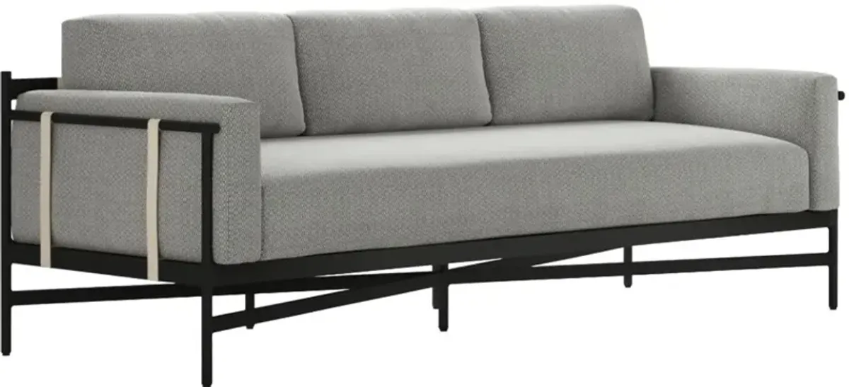 Four Hands Hearst Dark Bronze/Faye Ash Fabric/Metal Outdoor Sofa