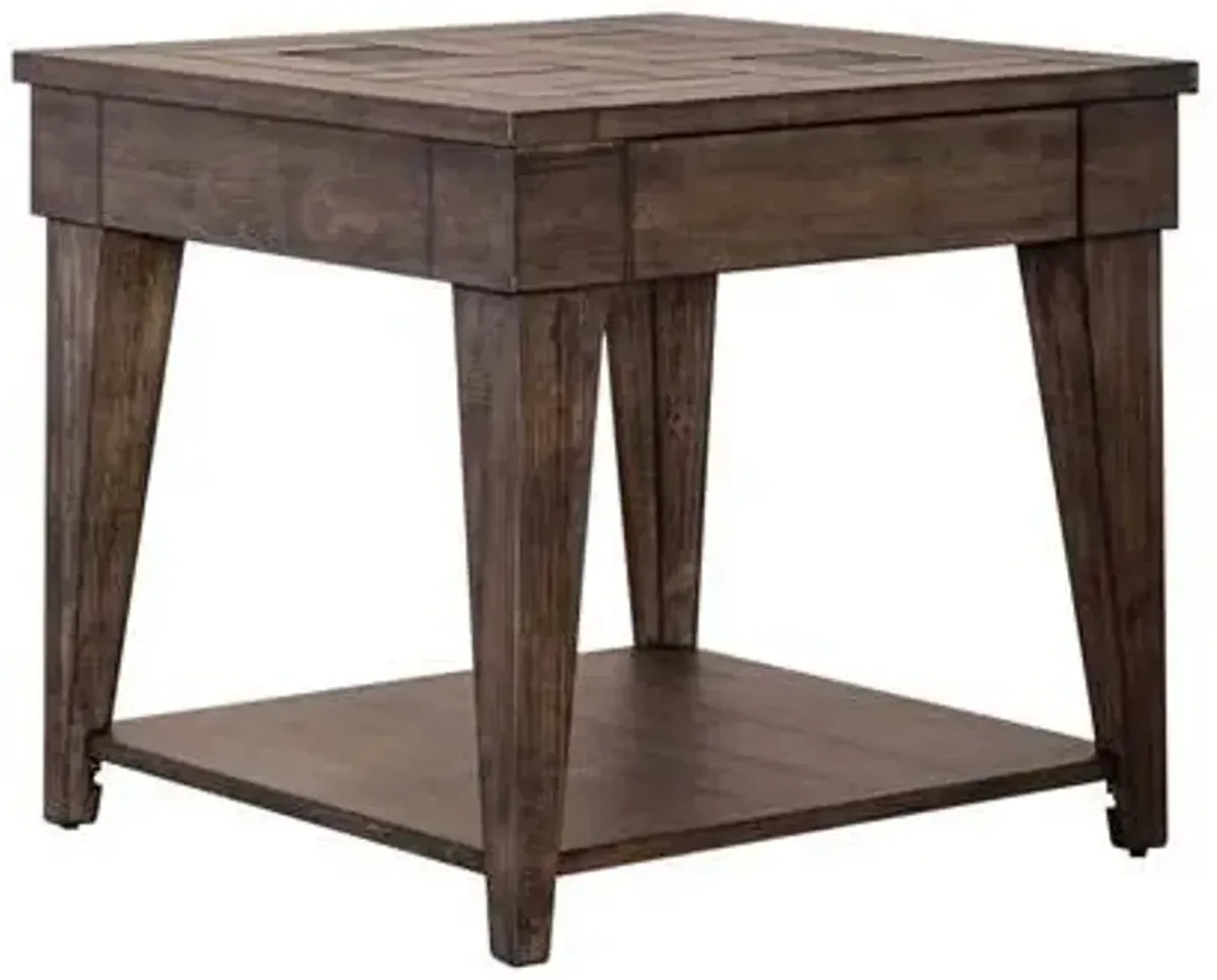 Liberty Furniture Arrowcreek Weathered Stone End Table