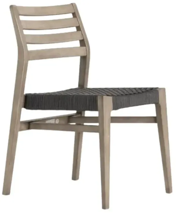 Four Hands Audra Gray/Slate Gray Rope/Wooden Outdoor Dining Side Chair