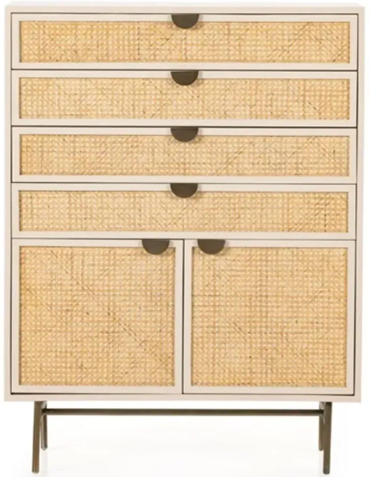 Four Hands Luella Brown/Matte Alabaster Tall Dresser