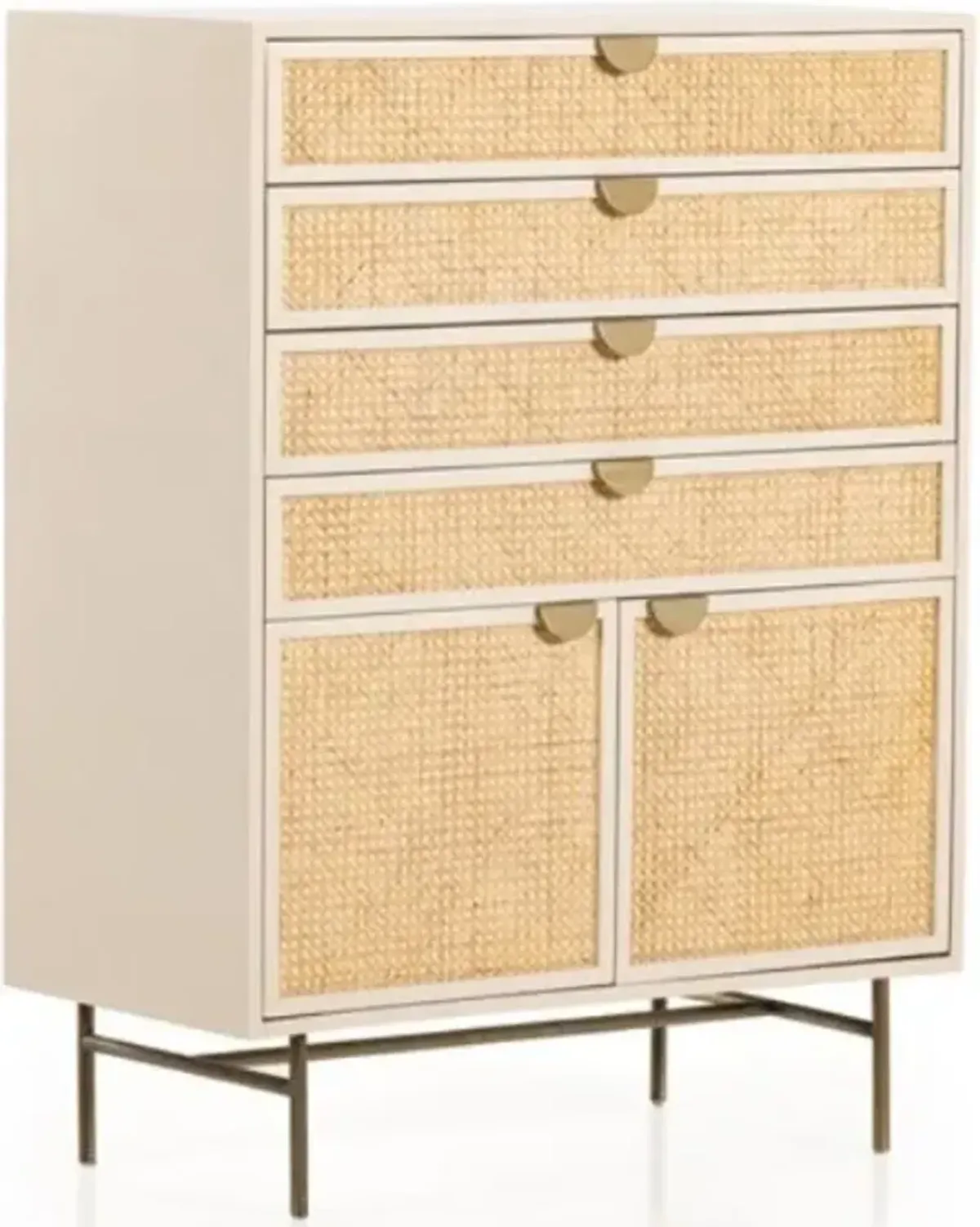 Four Hands Luella Brown/Matte Alabaster Tall Dresser