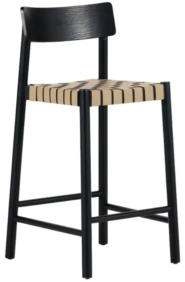 Four Hands Heisler Almond/Black Counter Stool