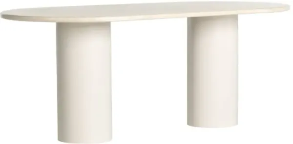 Four Hands Belle Cream Dining Table with Ivory Base
