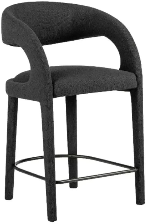 Four Hands Hawkins Fiqa Boucle Charcoal Counter Stool