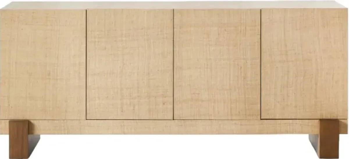 Four Hands Hatch Burnished Mahogany/Natural Raffia Sideboard