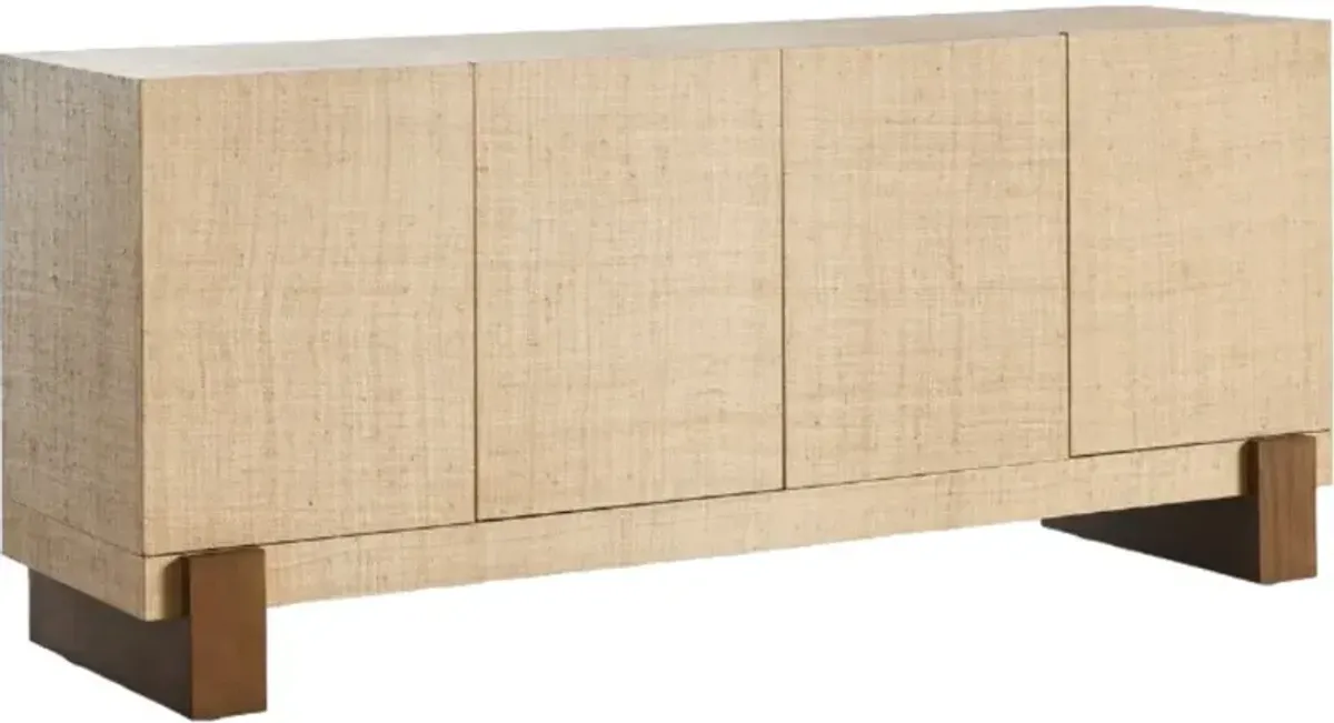 Four Hands Hatch Burnished Mahogany/Natural Raffia Sideboard