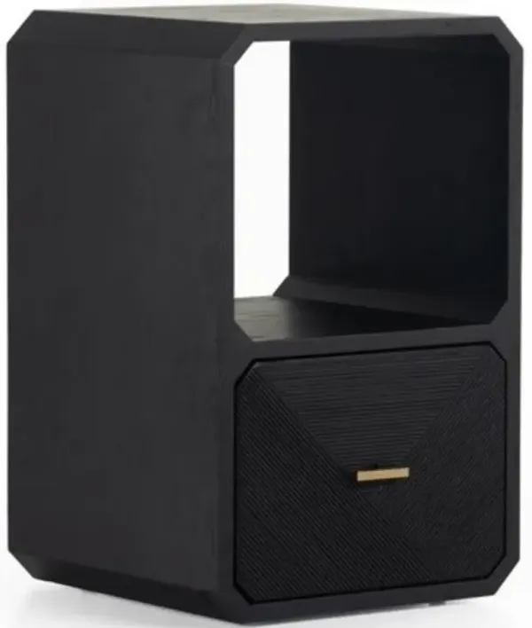 Four Hands Caspian Black Ash End Table