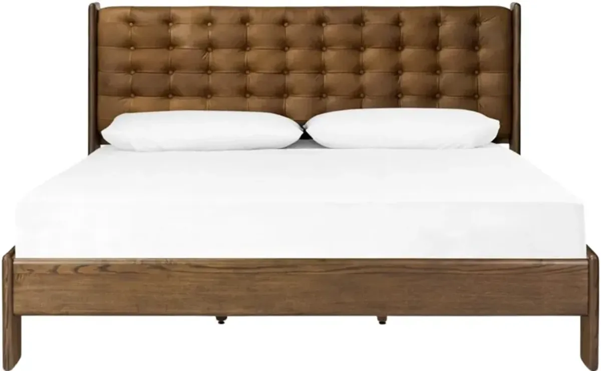 Four Hands Halston Heirloom Sienna/Terra Brown Ash King Upholstered Panel Bed