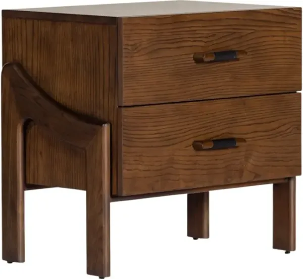 Four Hands Halston Terra Brown Ash Nightstand