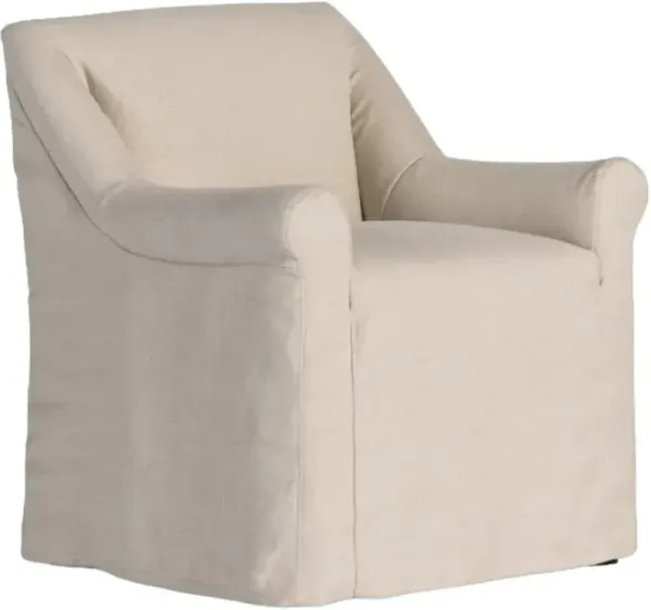 Four Hands Bridges Brussels Natural Slipcovered Dining Arm Chair