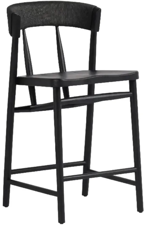 Four Hands Buxton Black Oak Counter Stool