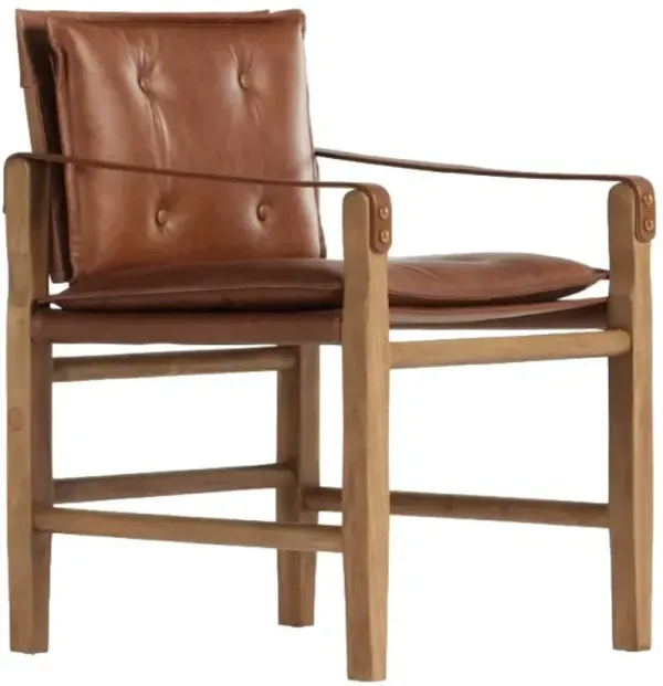 Four Hands Lenz Sonoma Chestnut/Warm Buff Dining Arm Chair
