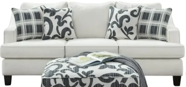 Fusion Furniture Truth or Dare Salt White Sofa