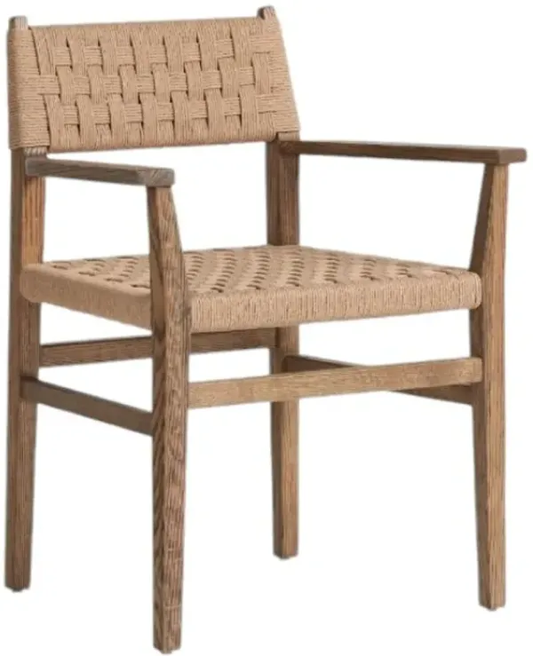 Four Hands Hamlin Double Twisted Paper Cord/Toasted Oak Dining Arm Chair