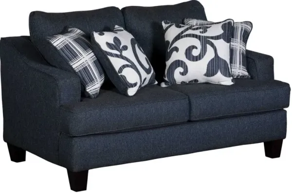 Fusion Furniture Truth or Dare Navy Blue Loveseat