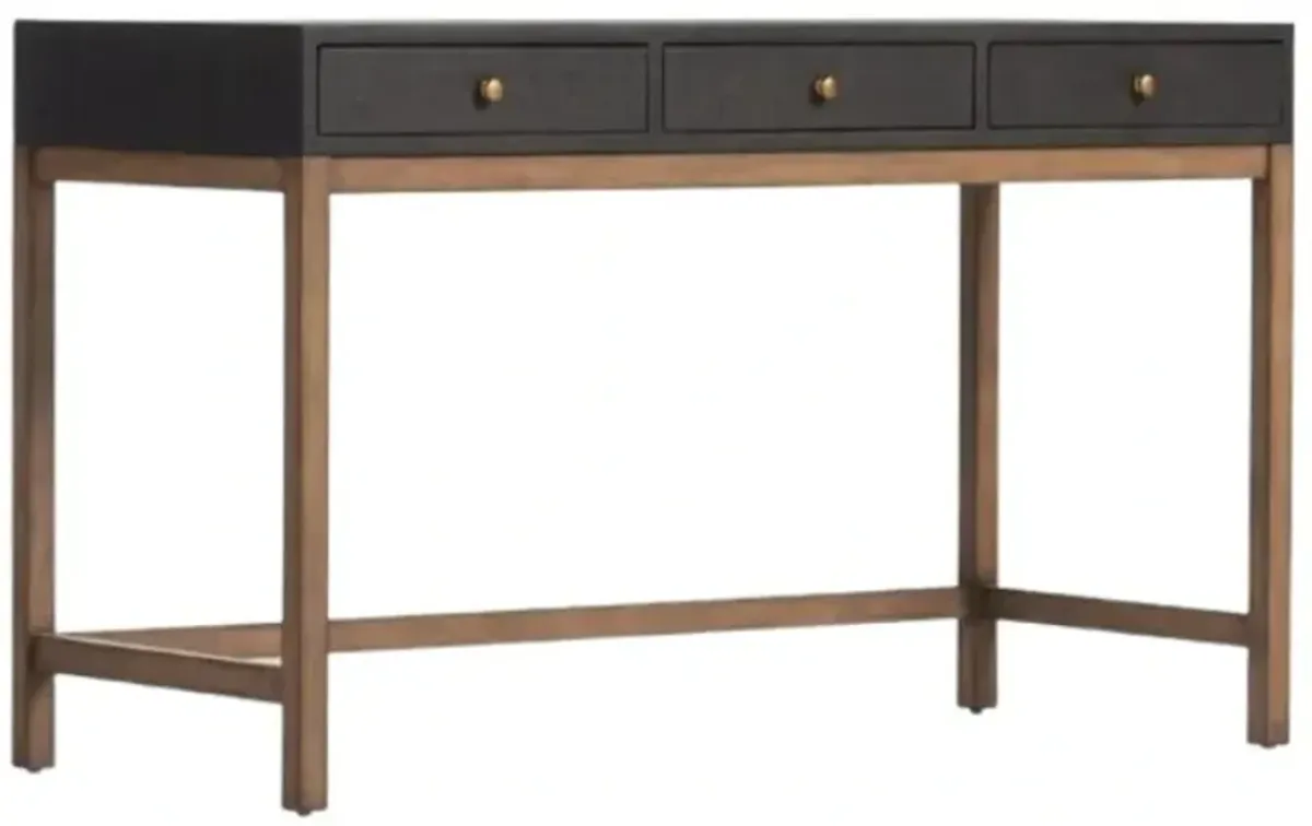 Four Hands Fiona Black Raffia Desk