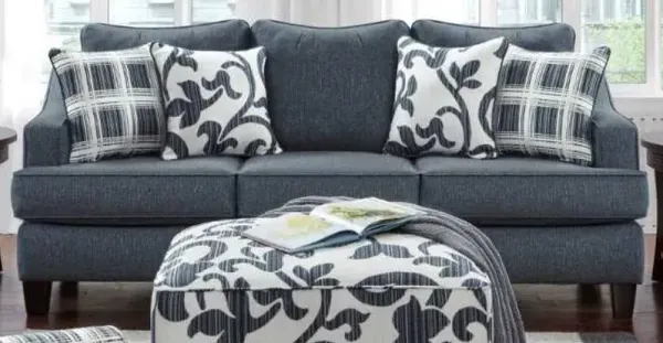 Fusion Furniture Truth or Dare Navy Blue Sleeper Sofa