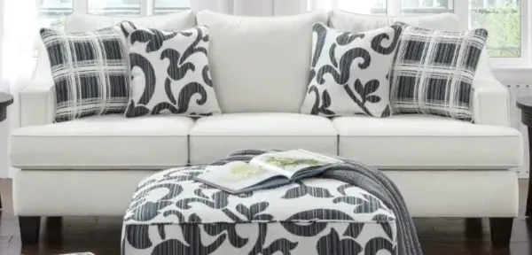 Fusion Furniture Truth or Dare Salt White Sleeper Sofa