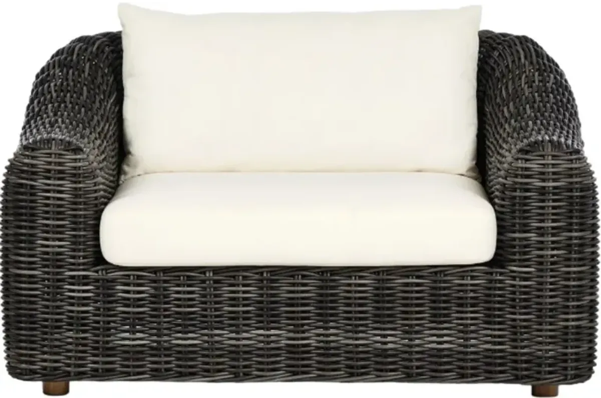 Four Hands Messina Charcoal/Venao Ivory Wooden Outdoor Chair