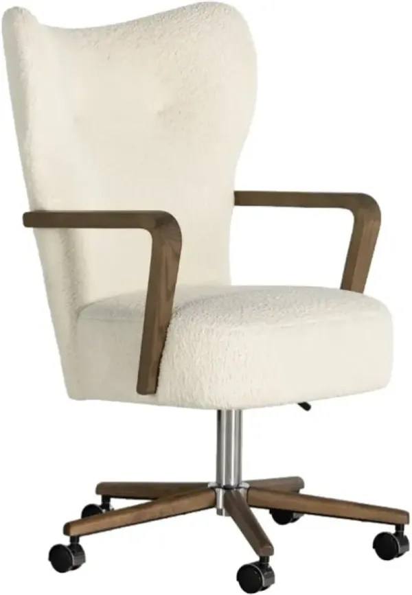 Four Hands Melrose Sheepskin Natural Camel Desk Chair