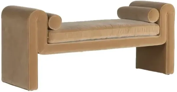 Four Hands Mitchell Surrey Camel Accent Bench