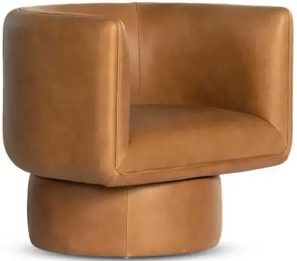 Four Hands Irondale Adriel Palermo Cognac Swivel Chair