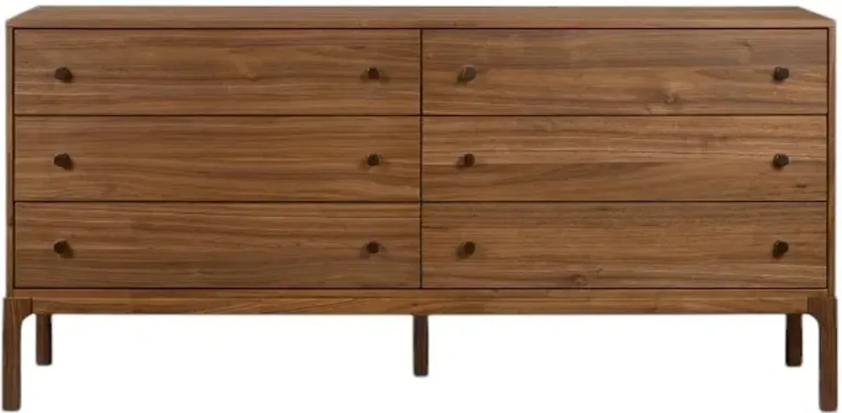 Four Hands Arturo Natural Walnut 6-Drawer Dresser