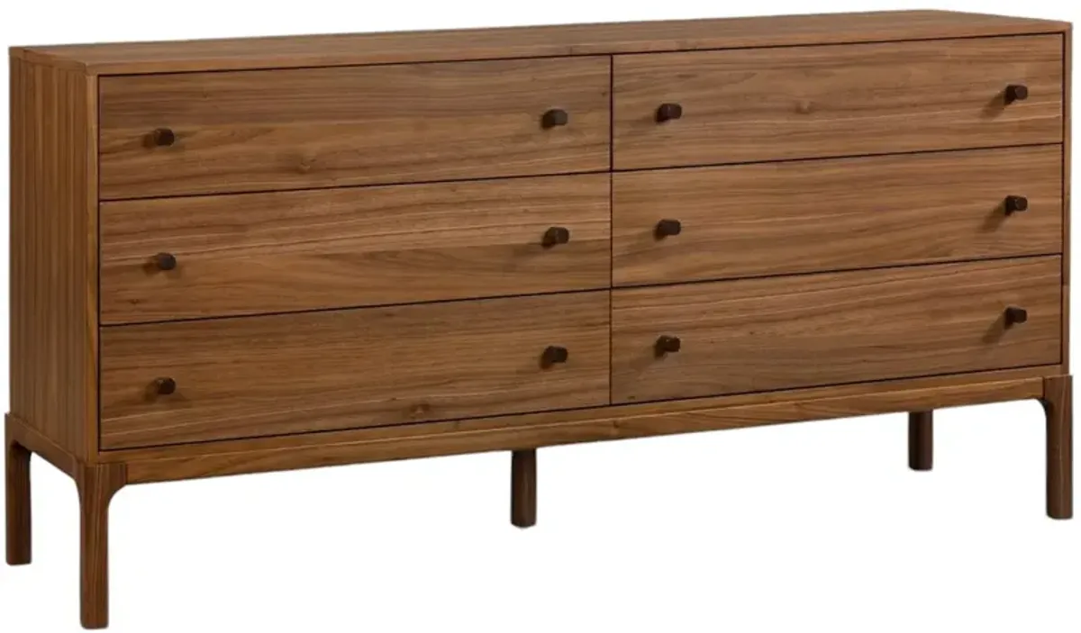 Four Hands Arturo Natural Walnut 6-Drawer Dresser