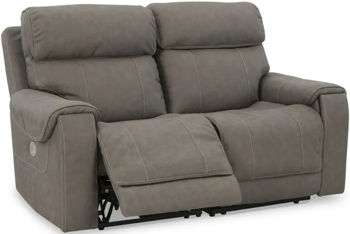 Signature Design by Ashley® Starbot 2-Piece Fossil Power Reclining Loveseat