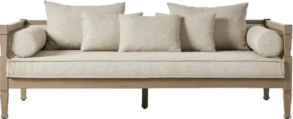 Four Hands Amero Faye Sand/Washed Brown Wooden Outdoor Sofa