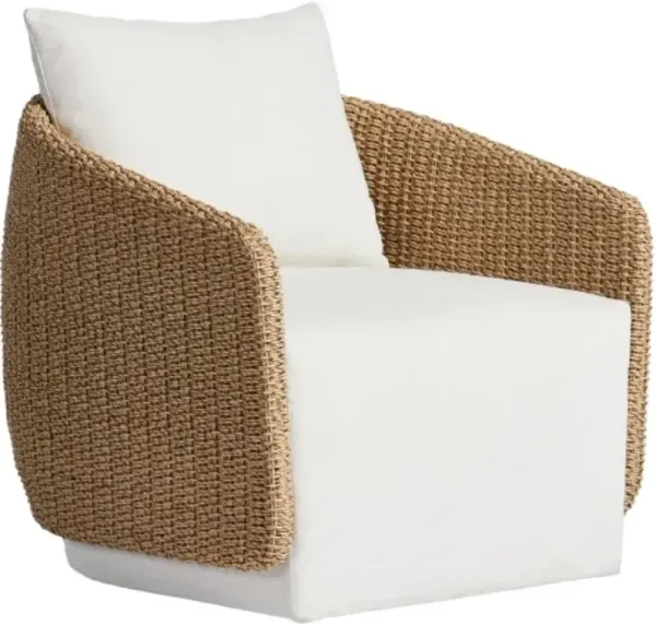 Four Hands Maven Alessi Linen/Faux Hyacinth Aluminum Outdoor Swivel Chair